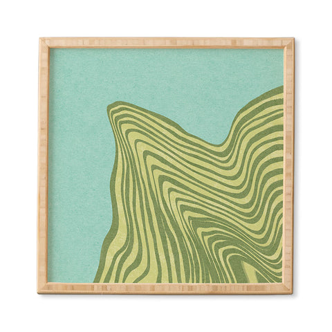 Sewzinski Trippy Waves Blue and Green Framed Wall Art