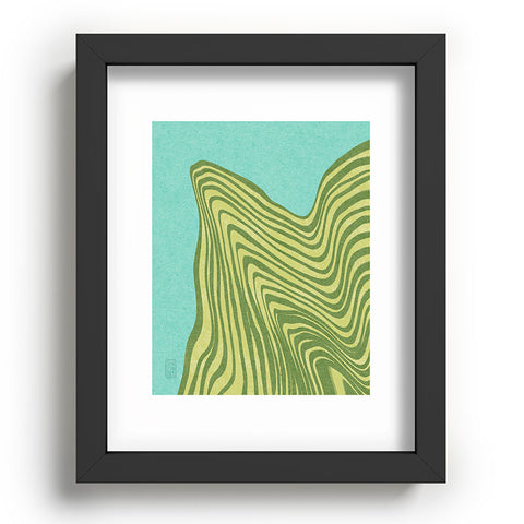 Sewzinski Trippy Waves Blue and Green Recessed Framing Rectangle