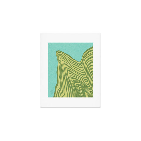 Sewzinski Trippy Waves Blue and Green Art Print