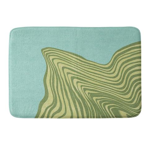Sewzinski Trippy Waves Blue and Green Memory Foam Bath Mat