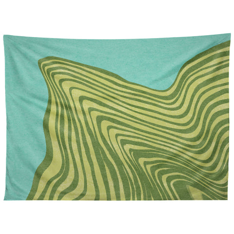 Sewzinski Trippy Waves Blue and Green Tapestry