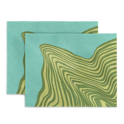 Sewzinski Trippy Waves Blue and Green Placemat