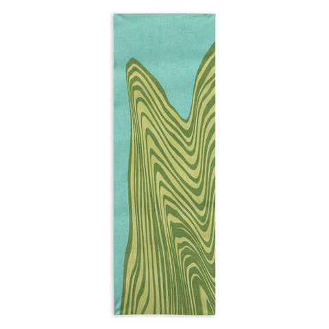 Sewzinski Trippy Waves Blue and Green Yoga Towel