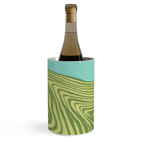 Sewzinski Trippy Waves Blue and Green Wine Chiller