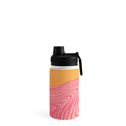Sewzinski Trippy Waves Pink and Orange Water Bottle
