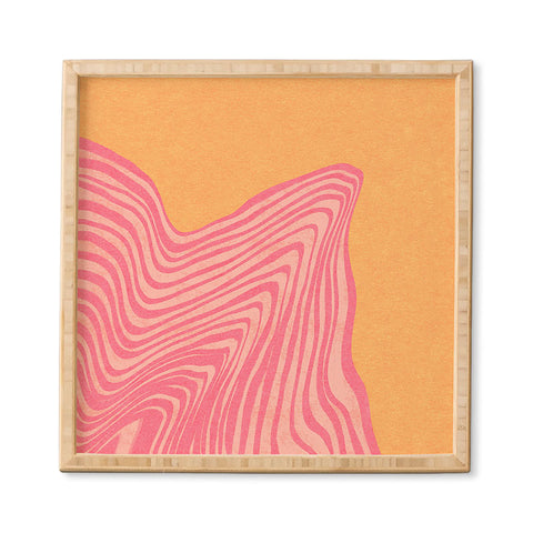Sewzinski Trippy Waves Pink and Orange Framed Wall Art