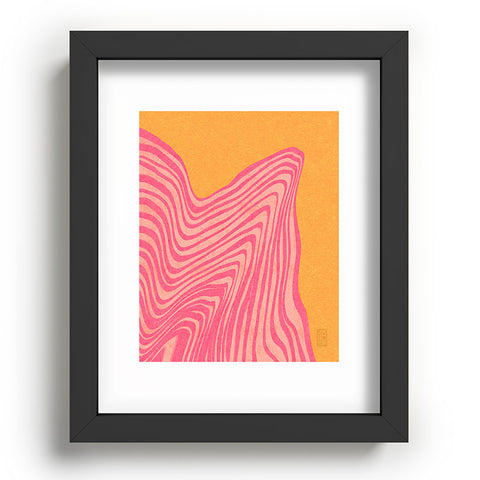 Sewzinski Trippy Waves Pink and Orange Recessed Framing Rectangle