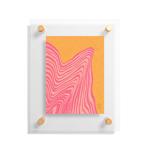 Sewzinski Trippy Waves Pink and Orange Floating Acrylic Print