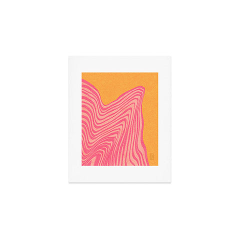 Sewzinski Trippy Waves Pink and Orange Art Print