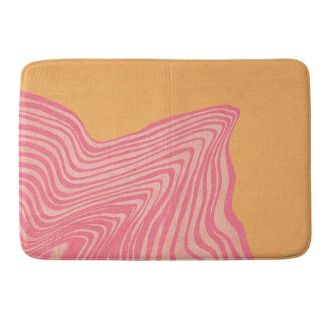 Sewzinski Trippy Waves Pink and Orange Memory Foam Bath Mat