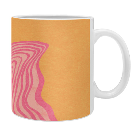 Sewzinski Trippy Waves Pink and Orange Coffee Mug