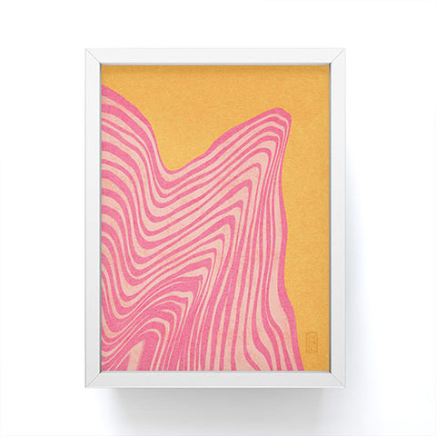 Sewzinski Trippy Waves Pink and Orange Framed Mini Art Print