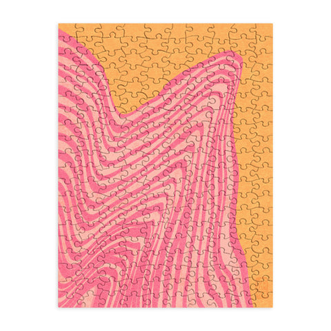 Sewzinski Trippy Waves Pink and Orange Puzzle