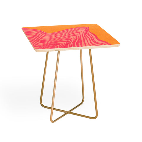 Sewzinski Trippy Waves Pink and Orange Side Table