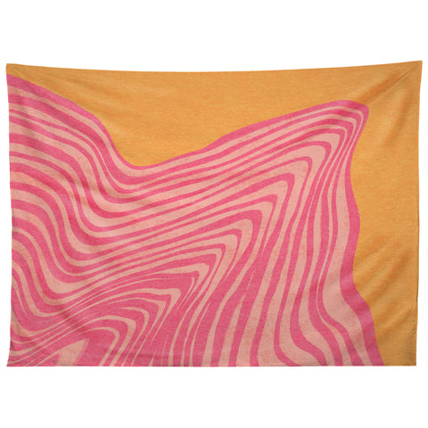 Sewzinski Trippy Waves Pink and Orange Tapestry