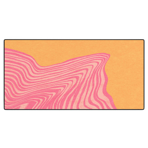 Sewzinski Trippy Waves Pink and Orange Desk Mat