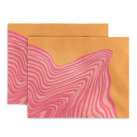 Sewzinski Trippy Waves Pink and Orange Placemat