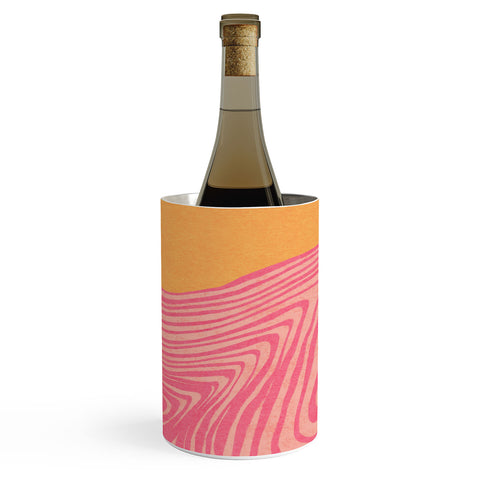 Sewzinski Trippy Waves Pink and Orange Wine Chiller