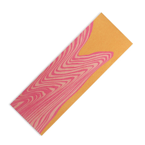 Sewzinski Trippy Waves Pink and Orange Yoga Mat