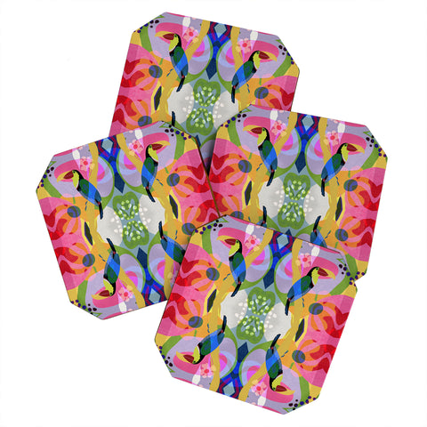 Sewzinski Tropic Toucan Pattern Coaster Set