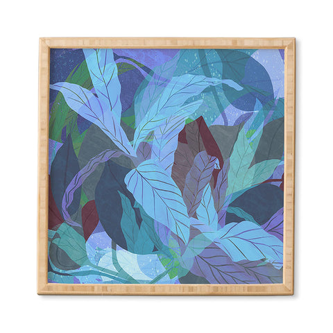 Sewzinski Tropical Tangle Blue Framed Wall Art