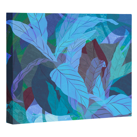 Sewzinski Tropical Tangle Blue Art Canvas