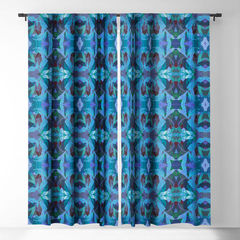 Sewzinski Tropical Tangle Blue Blackout Window Curtain
