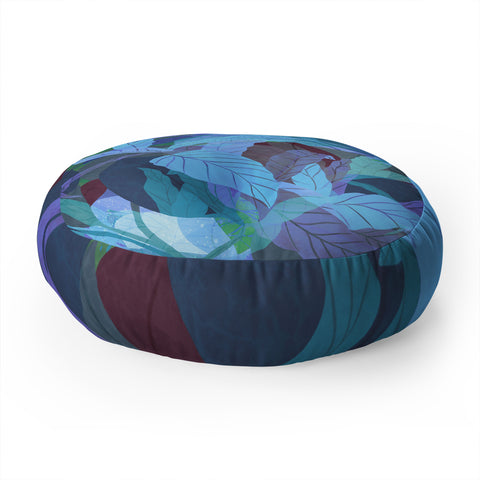 Sewzinski Tropical Tangle Blue Floor Pillow Round