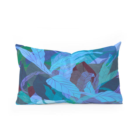 Sewzinski Tropical Tangle Blue Oblong Throw Pillow