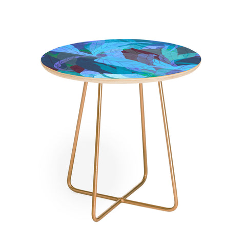 Sewzinski Tropical Tangle Blue Round Side Table