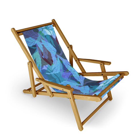 Sewzinski Tropical Tangle Blue Sling Chair