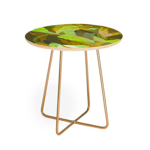 Sewzinski Tropical Tangle Green Round Side Table