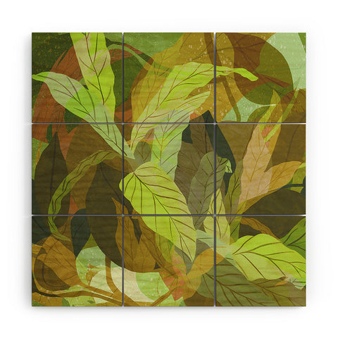 Sewzinski Tropical Tangle Green Wood Wall Mural