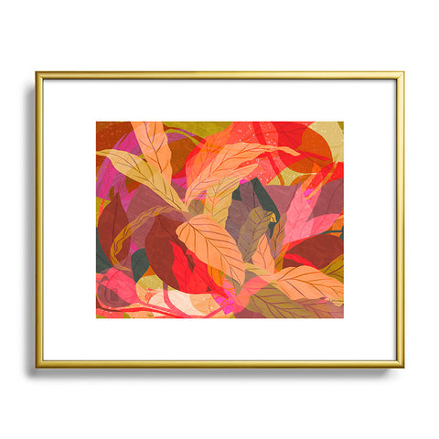 Sewzinski Tropical Tangle Red Metal Framed Art Print