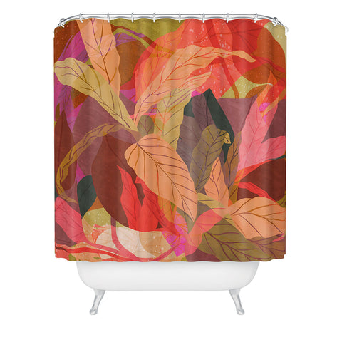 Sewzinski Tropical Tangle Red Shower Curtain