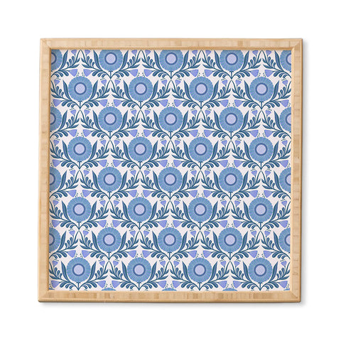 Sewzinski Wallflowers Pattern Blue Framed Wall Art