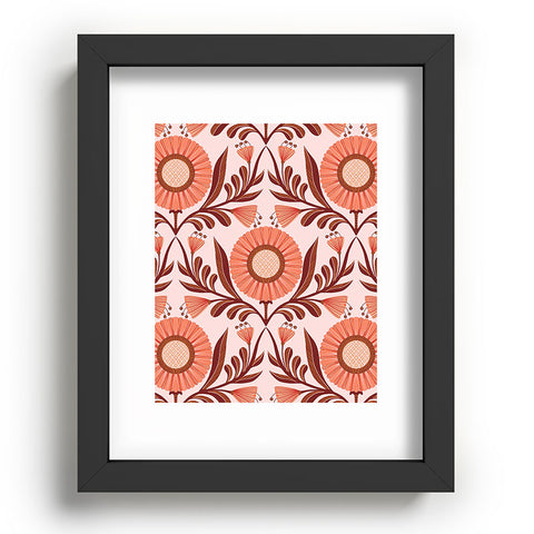 Sewzinski Wallflowers Pattern Pink Recessed Framing Rectangle