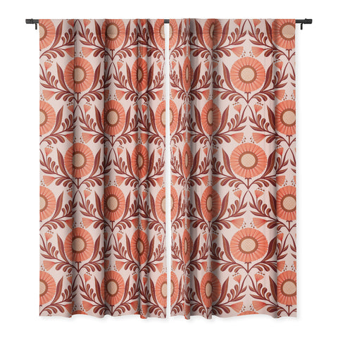 Sewzinski Wallflowers Pattern Pink Blackout Window Curtain