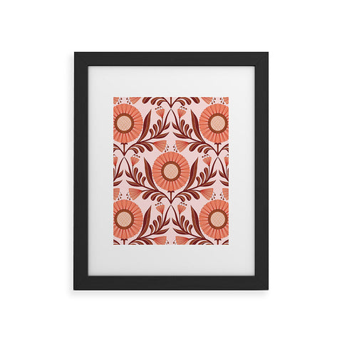 Sewzinski Wallflowers Pattern Pink Framed Art Print