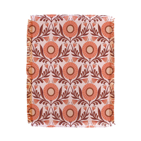 Sewzinski Wallflowers Pattern Pink Throw Blanket