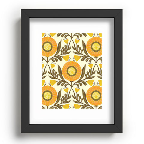 Sewzinski Wallflowers Pattern Yellow Recessed Framing Rectangle