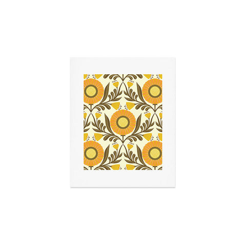 Sewzinski Wallflowers Pattern Yellow Art Print