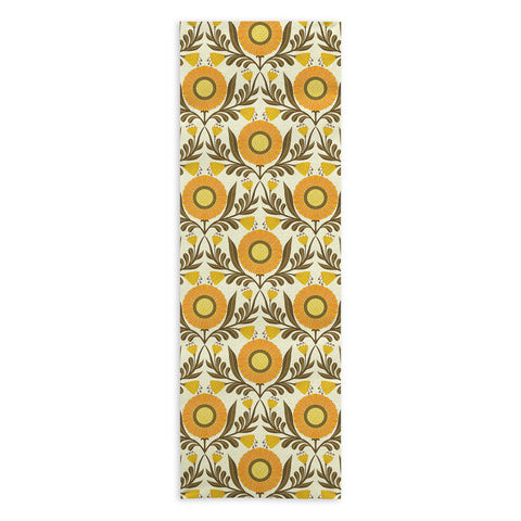 Sewzinski Wallflowers Pattern Yellow Yoga Towel