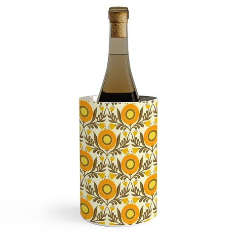 Sewzinski Wallflowers Pattern Yellow Wine Chiller