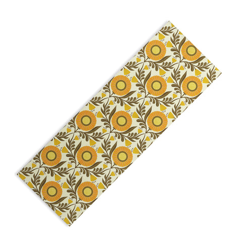 Sewzinski Wallflowers Pattern Yellow Yoga Mat