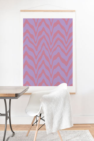 Sewzinski Wavy Lines Pink Purple Art Print And Hanger