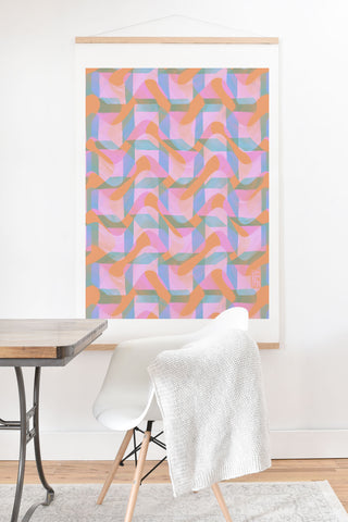 Sewzinski Wobbly Waves Art Print And Hanger