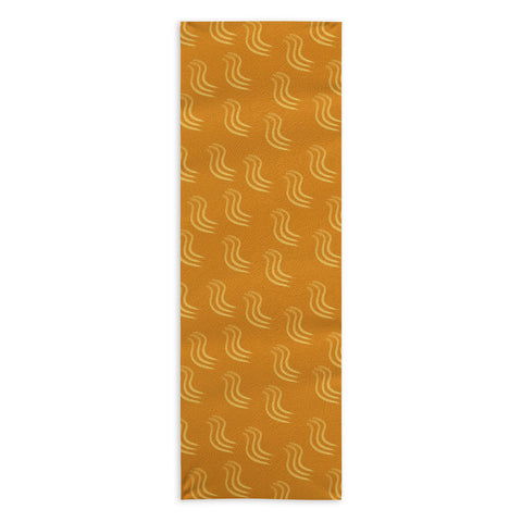 Sewzinski Yellow Squiggles Pattern Yoga Towel