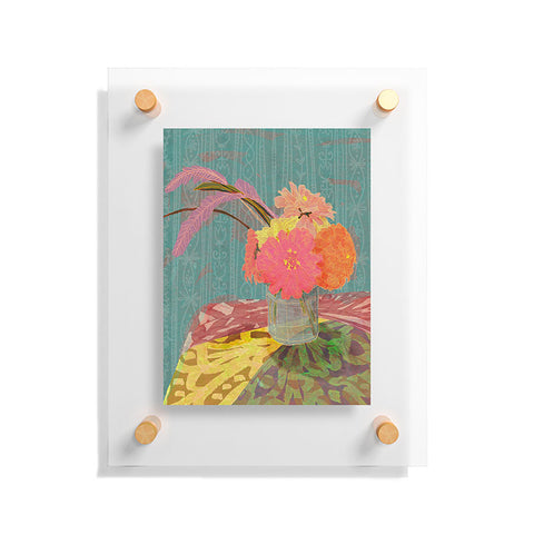 Sewzinski Zinnias Bouquet Floating Acrylic Print