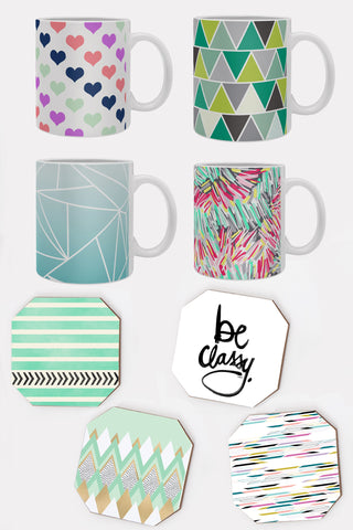 Shades of Green Mug and Coaster Set